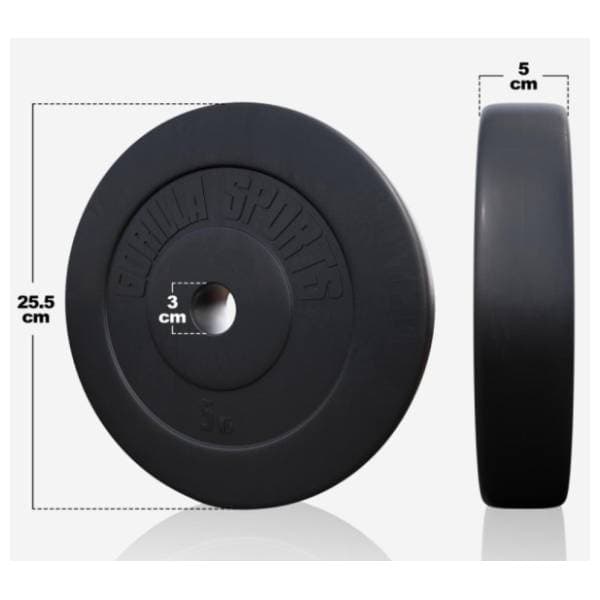 GORILLA SPORTS set duga šipka, EZ šipka, plastični diskovi, 2 Bučice 4