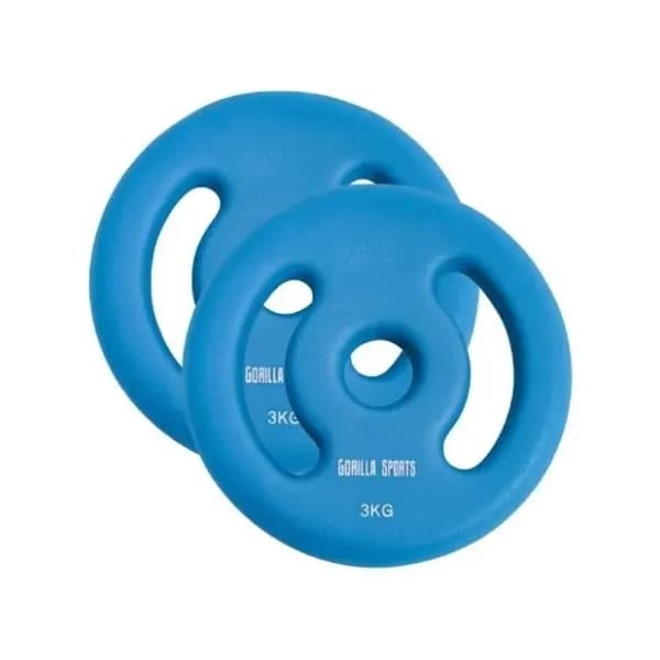 GORILLA SPORTS set od 2 gumirana tega 30 mm 2x3kg 0