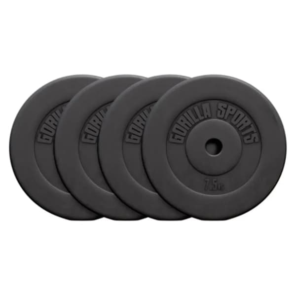 GORILLA SPORTS set tegova obloženih plastikom 30 kg (4 x 7,5 kg) 0