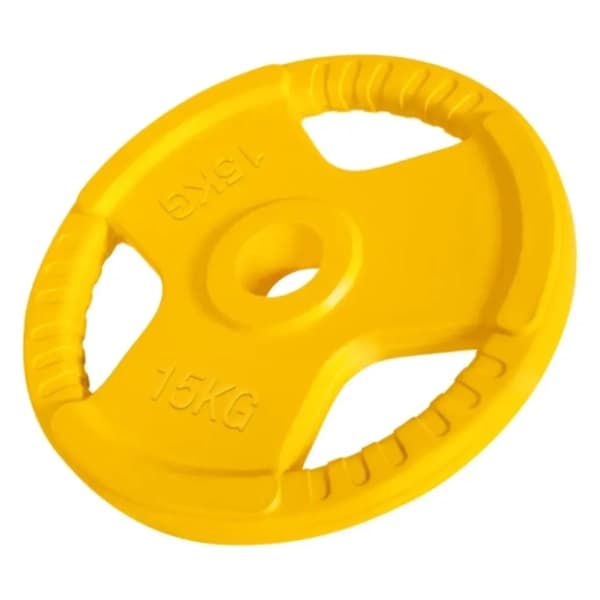 GORILLA SPORTS žuti gumirani olimpijski teg 15kg 0