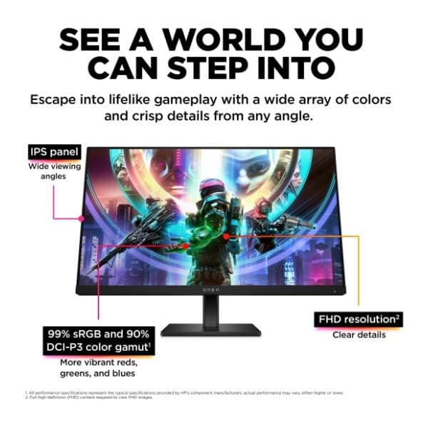 HP monitor 23.8'' IPS Omen 24 (780D9E9) 5