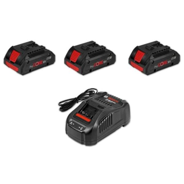 BOSCH 3X ProCore 18V 4.0 Ah + GAL 1880 punjač 0615990N2G 0