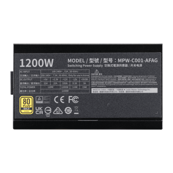 COOLER MASTER napajanje Elite Gold 1200W (MPW-C001-AFAG-BEU) 5Y 2