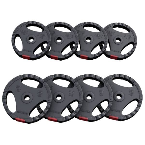 GORILLA SPORTS (4 x 2,5 kg, 4 x 5 kg) set tegova sa rukohvatima 0