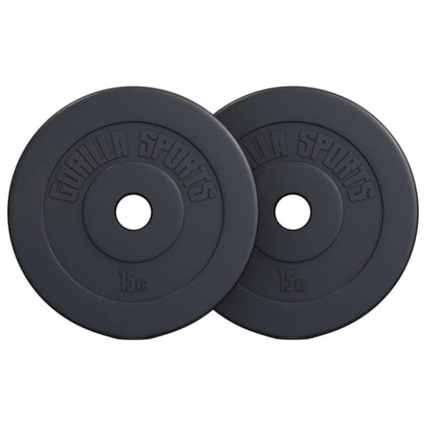GORILLA SPORTS set plastičnih olimpijskih tegova 30 kg (2 x 15 kg) 0