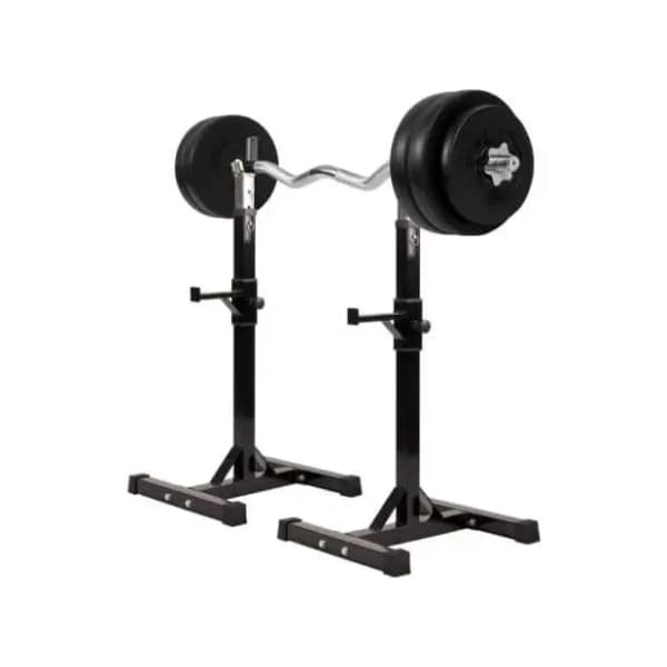 GORILLA SPORTS stalak za šipku i EZ šipka sa tegovima 35 kg 0