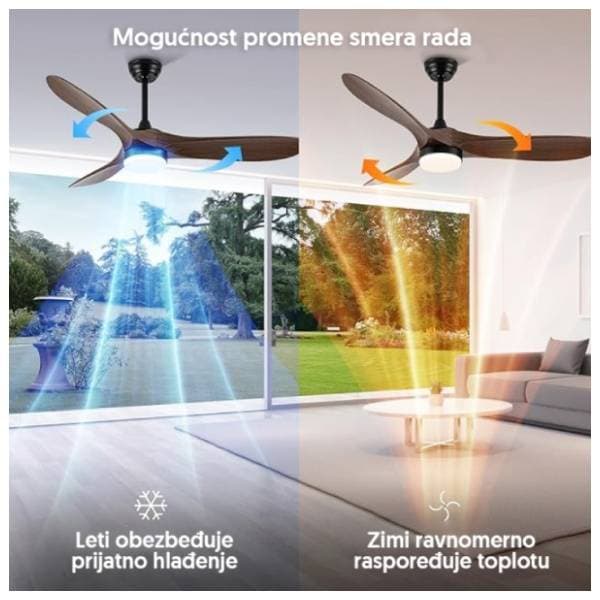 PROSTO plafonski ventilator CFB5205L-340 sa LED svetlom 132cm 3