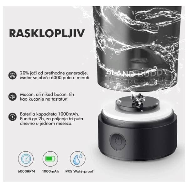 RING 1-Blue Al BlandBuddy 700ml električni šejker za proteine 1