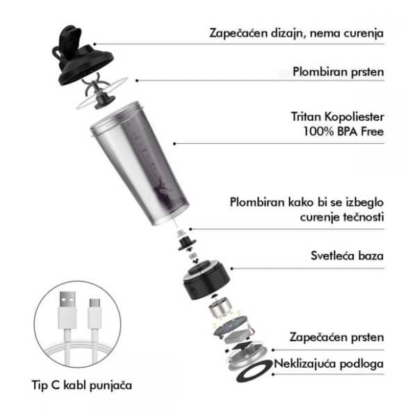 RING 1-TORQ Al BlandBuddy 700ml električni šejker za proteine 1