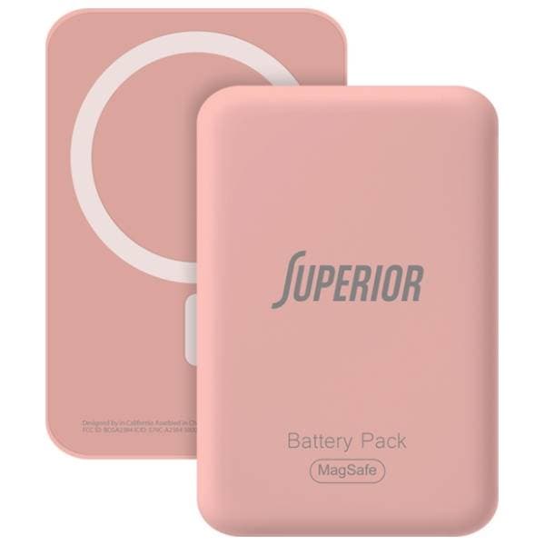 SUPERIOR MagSafe 5000mAh roze power bank 0