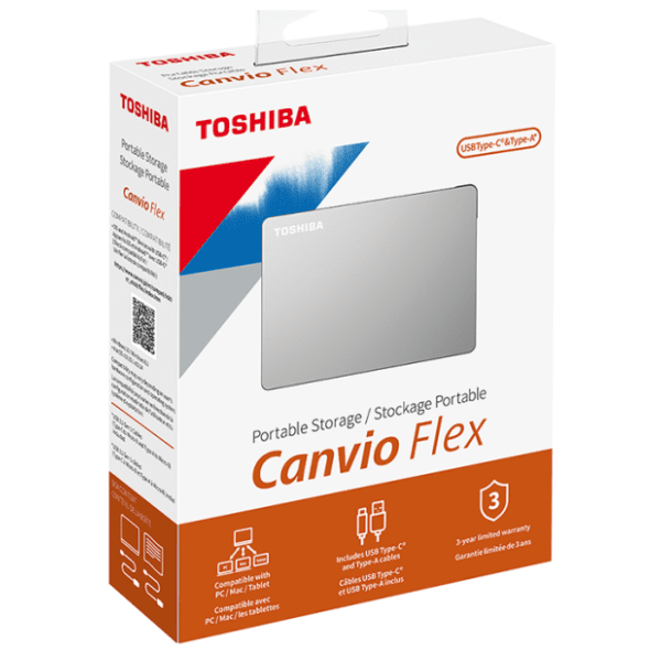 TOSHIBA eksterni HDD 2TB Canvio Flex HDTX220ESCAAH Warm Silver 2