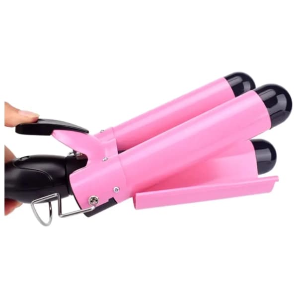 Trostruki uvijač za kosu roze 1