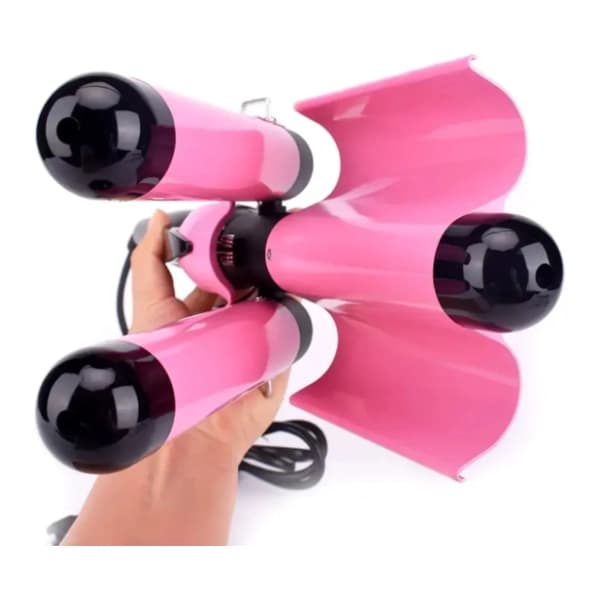 Trostruki uvijač za kosu roze 2