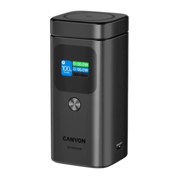 CANYON Qi2 OnPower 150 15000mAh crni power bank 1