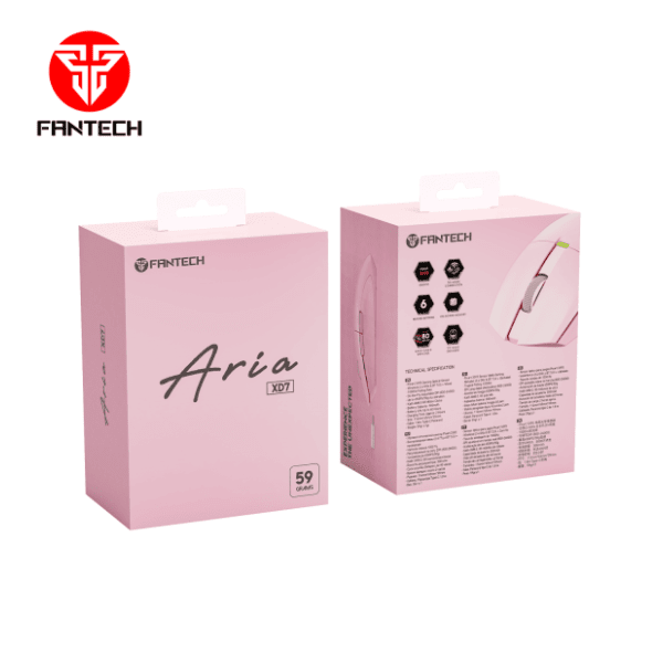 FANTECH bežični miš XD7 Aria Sakura roze 5