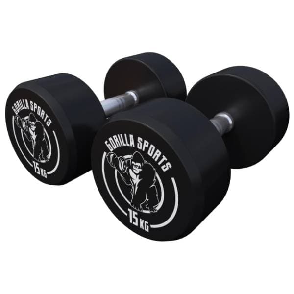 GORILLA SPORTS okrugle gumirane bučice 2 x 15 kg 0