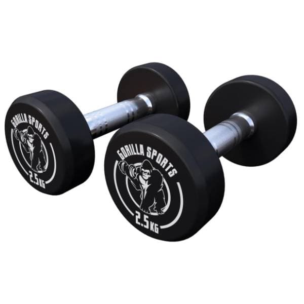 GORILLA SPORTS okrugle gumirane bučice 2 x 2.5 kg 0