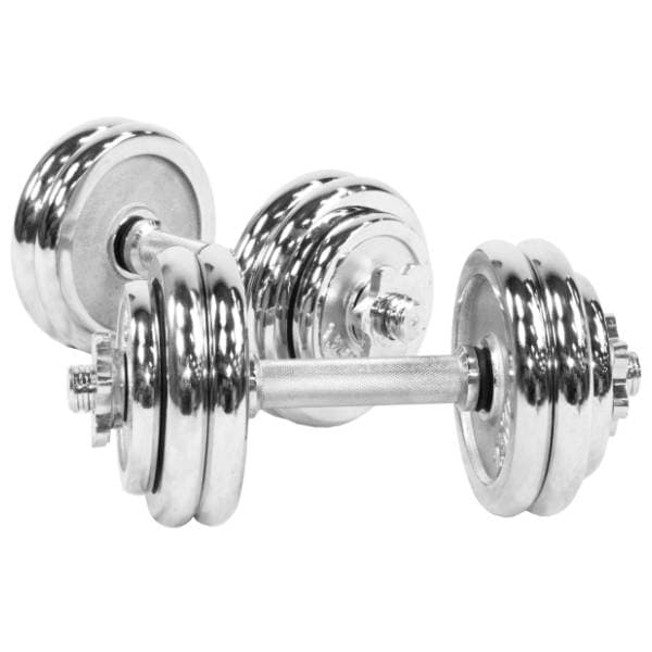 GORILLA SPORTS set od dve podesive hromirane bučice 30 kg 0