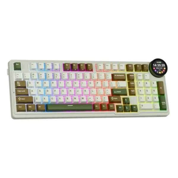 ROYAL KLUDGE bežična tastatura N99 Cream Switch Palm Green US 1