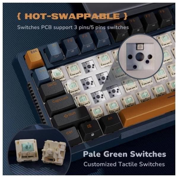 ROYAL KLUDGE bežična tastatura RKH81 Sky Cyan Switch Star Night US 2