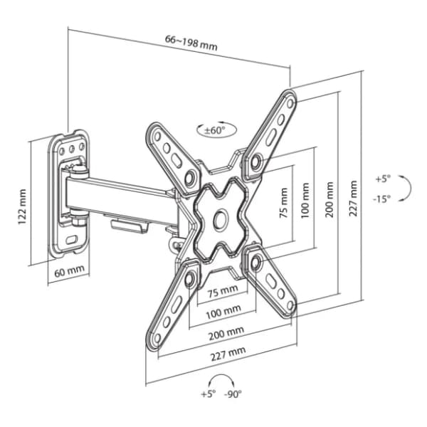 Zidni nosač za TV S BOX LCD 221-2 43" 4
