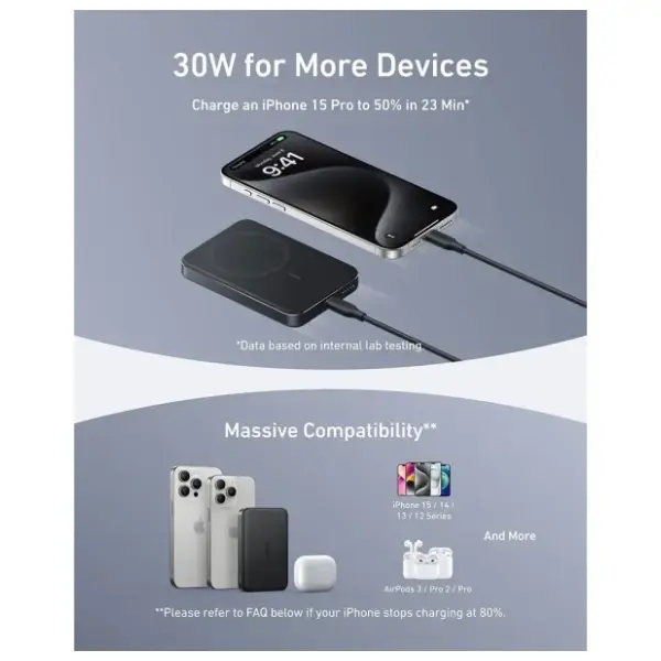 ANKER A1664H11 MagGo 10000mAh 15W crni power bank 1