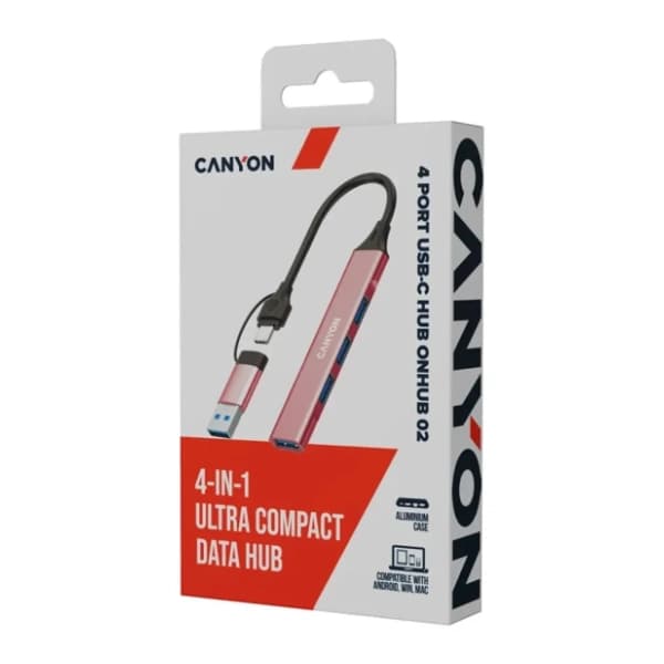 CANYON USB Hub 4-in-1 DS-02 Pink 5