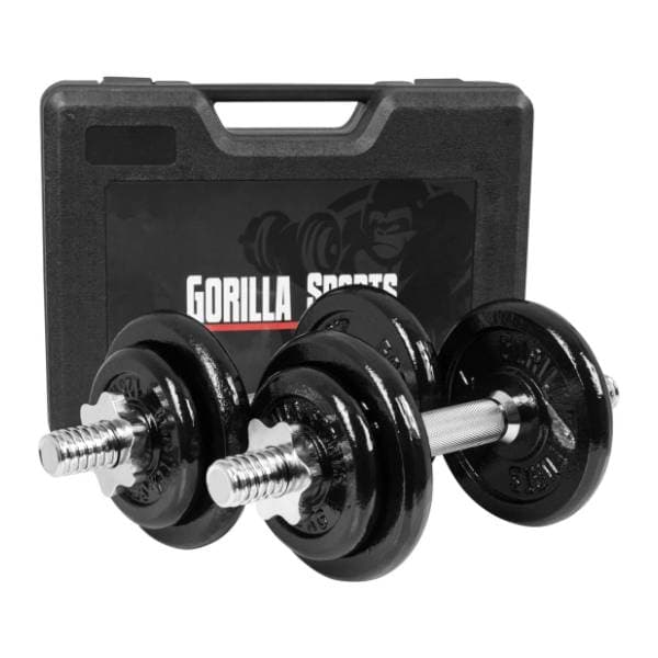 GORILLA SPORTS kofer sa 2 podesive bučice 20 kg 0