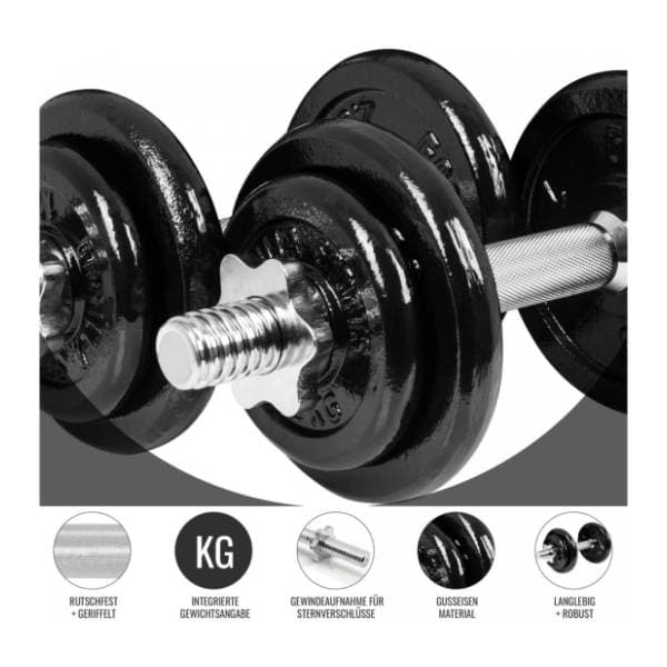 GORILLA SPORTS kofer sa 2 podesive bučice 20 kg 1
