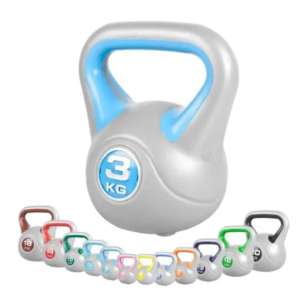 GORILLA SPORTS stalak sa setom plastičnih ruskih zvona 113 kg 2