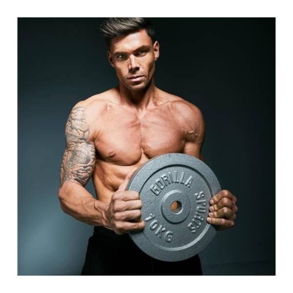 GORILLA SPORTS teg od livenog gvožđa (10 kg / Srebrni) 1