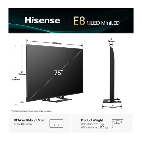 HISENSE ULED televizor 75E8Q 1