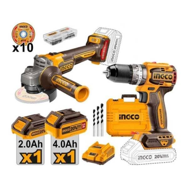 INGCO CKLI20273E set ugaona brusilica i bušilica 0