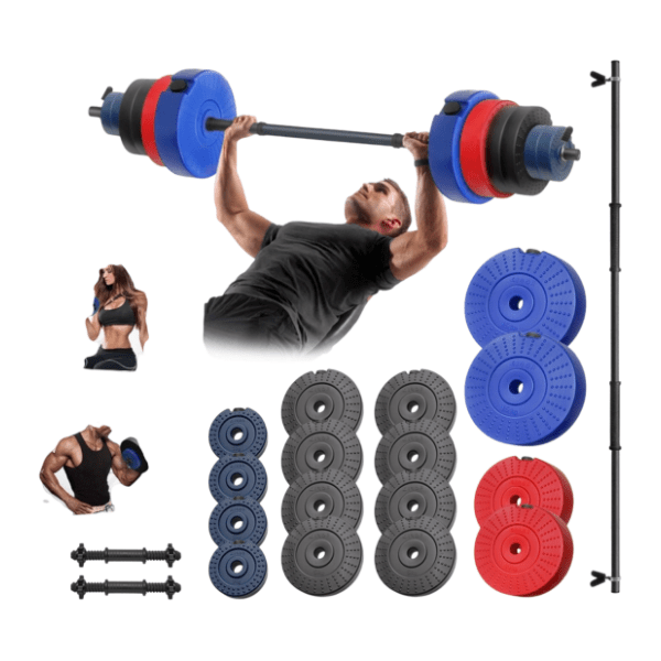 IRON SPORT set tegova 98 kg sa 2 jednoručne i 1 dvoručnom šipkom 0