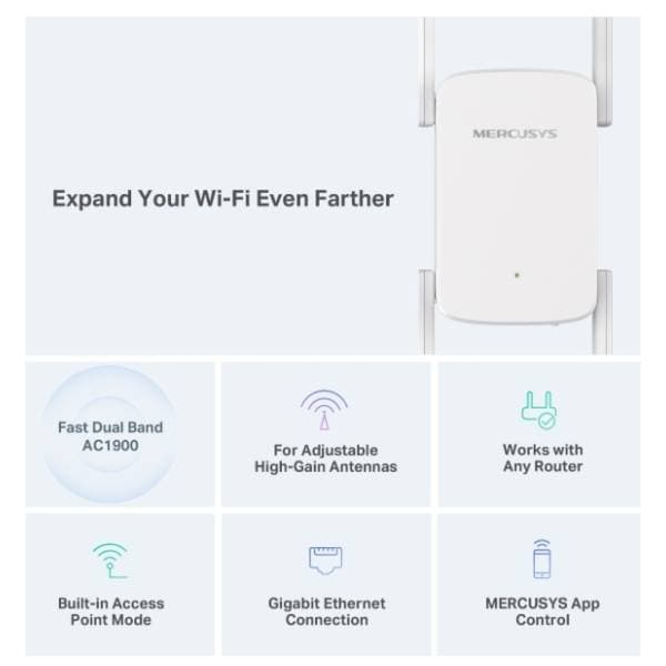 MERCUSYS ME50G AC1900 WiFi range extender 5