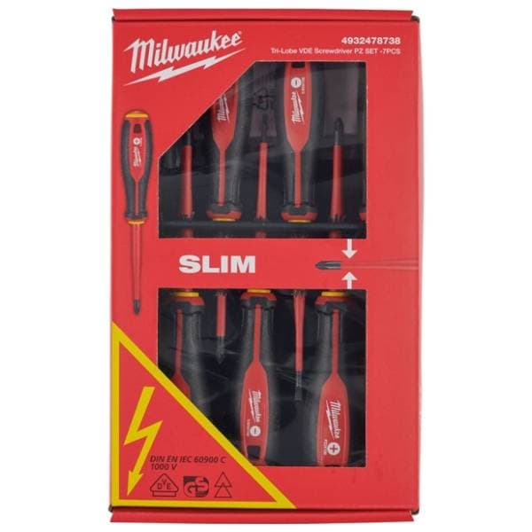 MILWAUKEE Tri-Lobe odvijači 1000V VDE Slim set 7/1 4932478738 0