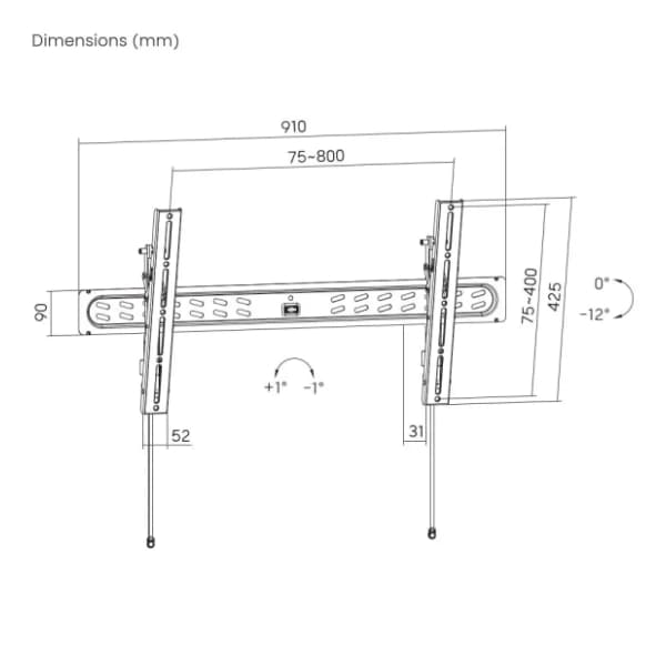 Zidni nosač za TV GEMBIRD WM-95T-PRO-01 43"-95" 4
