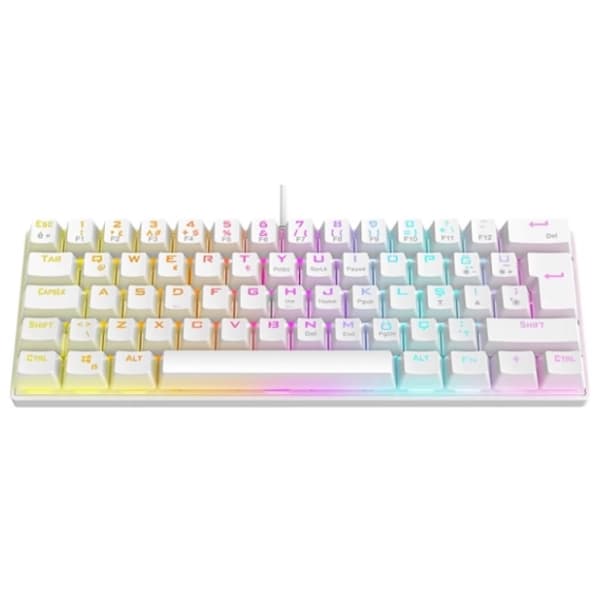 RAMPAGE tastatura Plower K60 Blue Switch bela 1