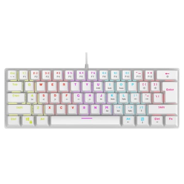 RAMPAGE tastatura Plower K60 Blue Switch bela 0