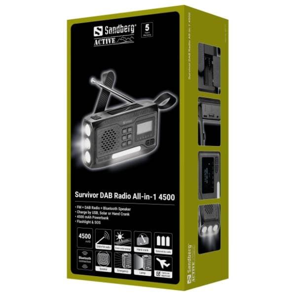 SANDBERG 421-17 Survivor DAB Radio All-in-1 4500mAh power bank 4