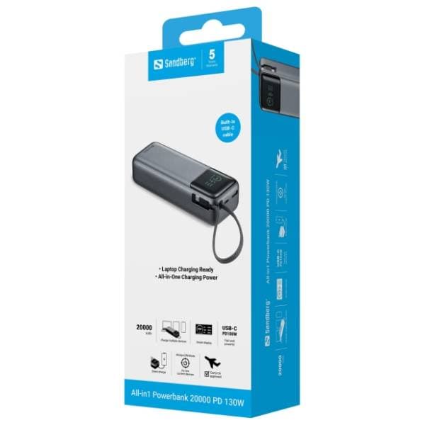 SANDBERG All in1 421-30 20000mAh PD130W power bank 5