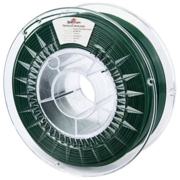 SPECTRUM PETG ESD Power Tool 1kg Dark Green 1,75mm 3D filament 0