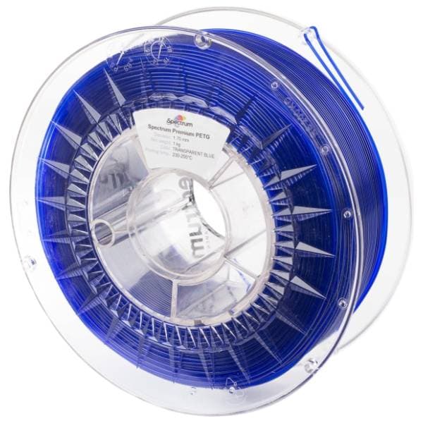SPECTRUM PETG Premium 1kg Transparent Blue 1,75mm 3D filament 0