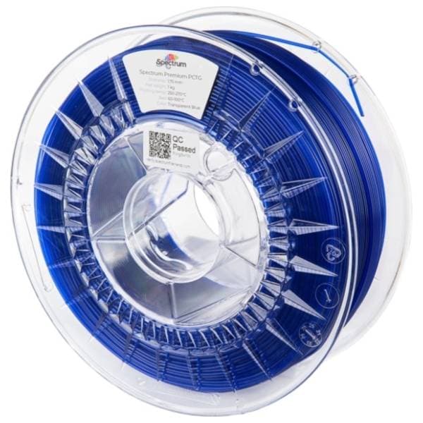SPECTRUM Premium PCTG 1kg Transparent Blue 1,75mm 3D filament 0
