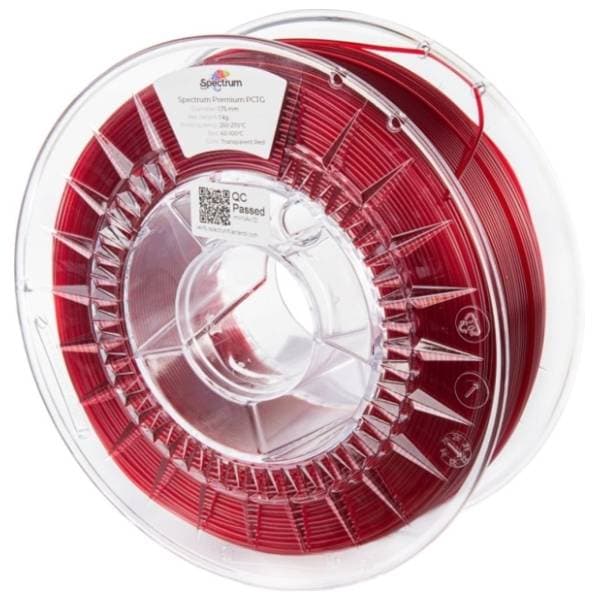 SPECTRUM Premium PCTG 1kg Transparent Red 1,75mm 3D filament 0