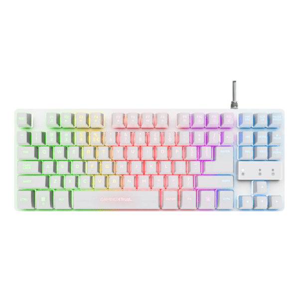 TRUST tastatura GXT 833 Thado RGB bela 0