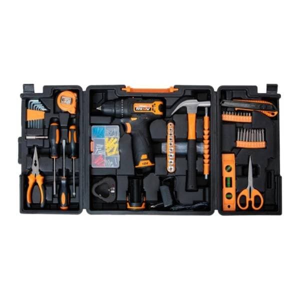 VILLAGER VLN 3212 12V, 2x 1.3Ah, 51-delni set pribora aku bušilica 2
