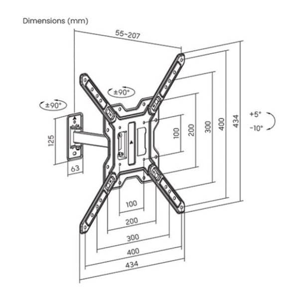 Zidni nosač za TV XSTAND 23-60 Tilt 6