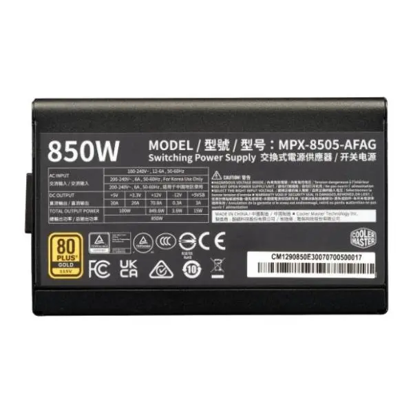 COOLER MASTER napajanje Elite Gold 850W (MPX-8505-AFAG-BEU) 5Y 2