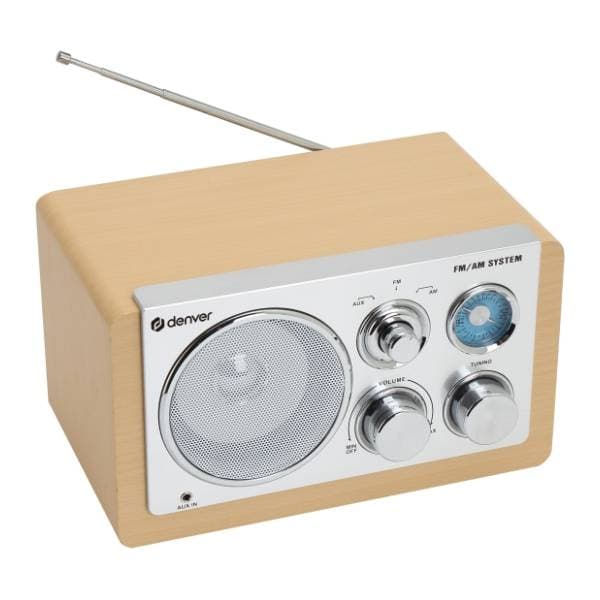 DENVER TR-63LW Lightwood AM/FM radio 2